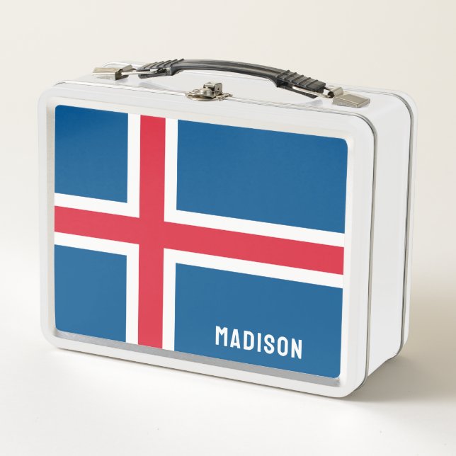 Individuelle Name Island Flag Metall Brotdose (Vorderseite)