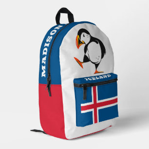 Individuelle Name Island Puffin Bedruckter Rucksack