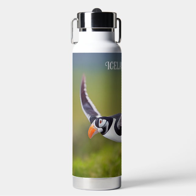Individuelle Name Island Puffin Trinkflasche (Vorderseite)