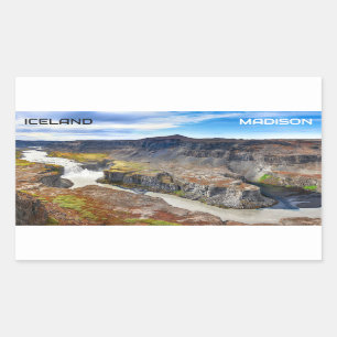 Individuelle Name Island Rechteckiger Aufkleber
