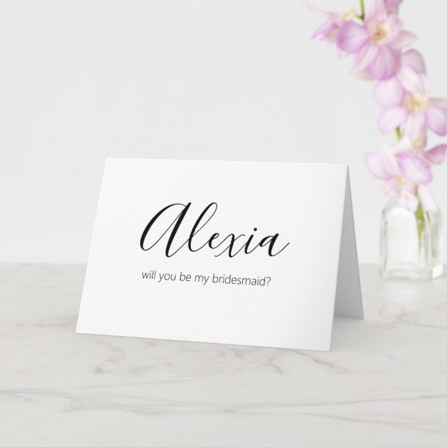 individuelle Name ist mein Maid-Minimalist Karte (Orchidee)