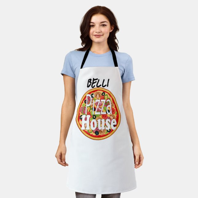 Individuelle Name Italienische Pizza Haus Erwachse Schürze (Getragen)
