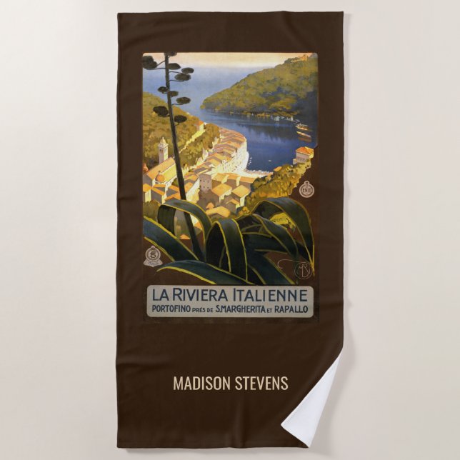 Individuelle Name Italienische Riviera Strandtuch (Vorderseite)