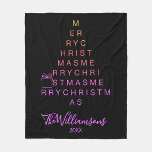 Individuelle Name Jahr Moderne frohe Weihnachten S Fleecedecke