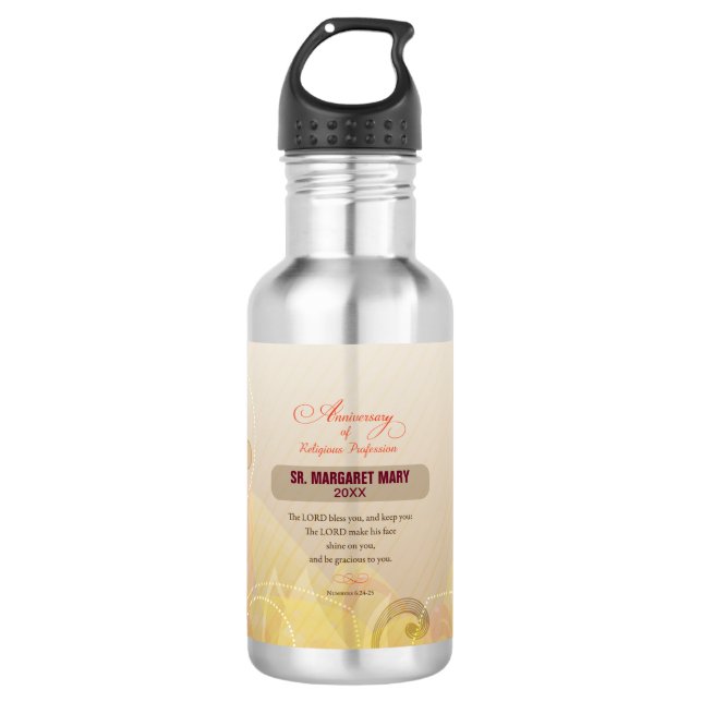 Individuelle Name & Jahr Nun, 60. Jahrestag Religi Edelstahlflasche (Vorderseite)