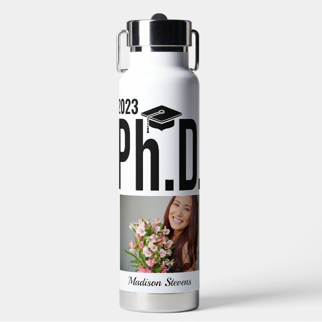 Individuelle Name, Jahr und Foto Trinkflasche (Vorderseite)
