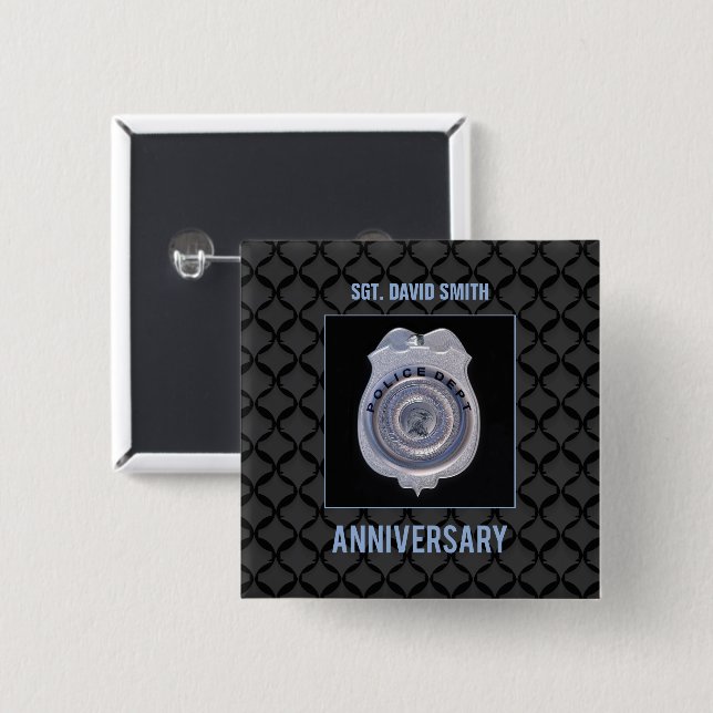 Individuelle Name, Jahrestag mit Polizeidirektion Button (Vorne & Hinten)
