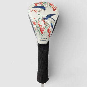 Individuelle Name Japanisch Woodblock Blue Birds Golf Headcover