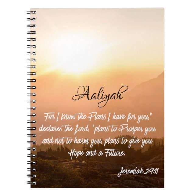 Individuelle Name - Jeremiah 29:11 Sonnenaufgang Notizblock (Vorderseite)