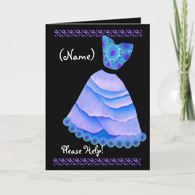 INDIVIDUELLE NAME Junior Bridesmaid Invite BLUE Go Einladung (Vorderseite)