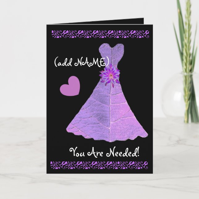 (Individuelle Name) JUNIOR BRIDESMAID LILA Gown 2 Einladung (Vorderseite)