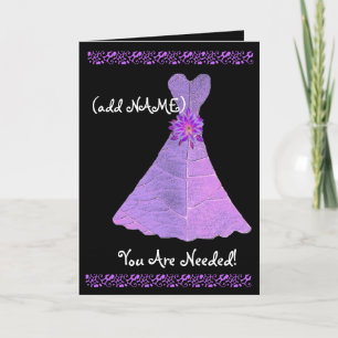 (Individuelle Name) JUNIOR BRIDESMAID LILA Gown Einladung