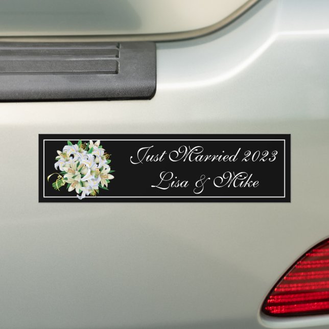 Individuelle Name Just Married Autoaufkleber (Auf Auto)