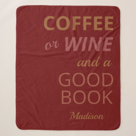 Individuelle Name KAFFEE / WEIN & GUTES BUCH Sherpadecke