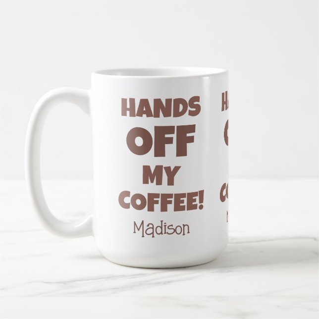 Individuelle Name-Kaffeewarnung Kaffeetasse (Links)