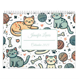 Individuelle Name Kalender mit Hinweisen für Katze
