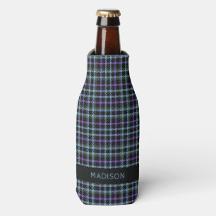 Individuelle Name Kariert / Tartan Muster Flaschenkühler