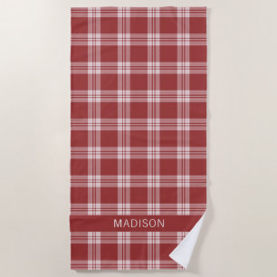 Individuelle Name Kariert / Tartan Muster Strandtuch