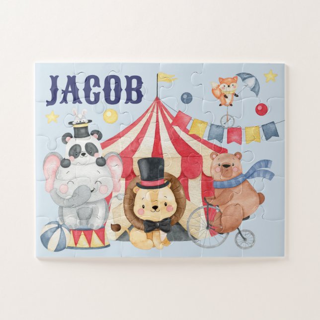 Individuelle Name-Karneval-Puzzle, Zirkus (Horizontal)