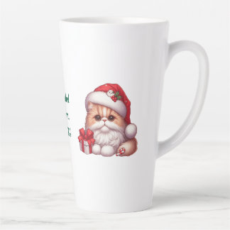 Individuelle Name-Katze mit dem Hut des Weihnachts Milchtasse