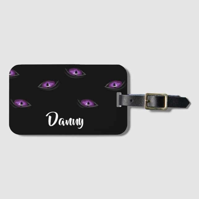 Individuelle Name Katzenaugen Gepäckanhänger (Vorderseite (Horizontal))