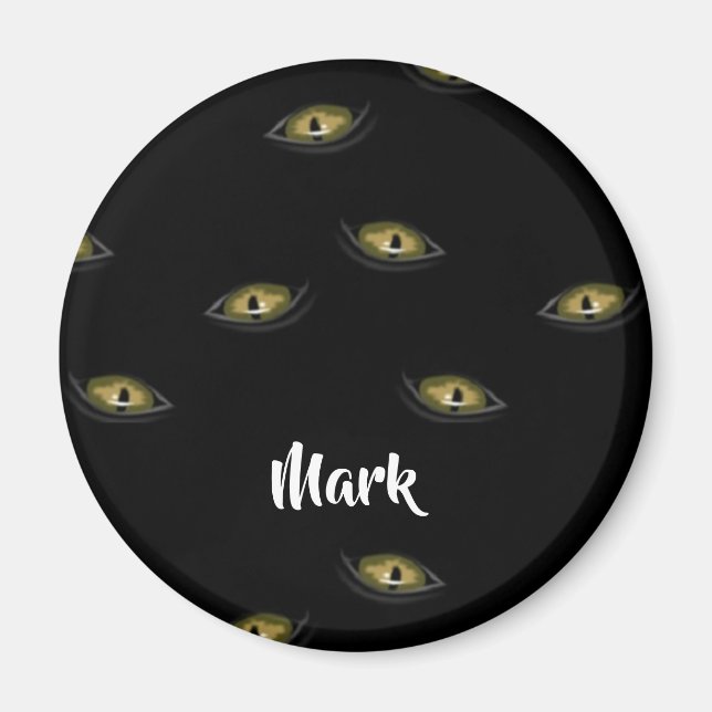 Individuelle Name Katzenaugen schwarz Magnet (Vorne)