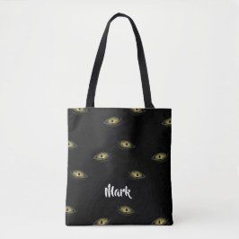 Individuelle Name Katzenaugen schwarz Tasche