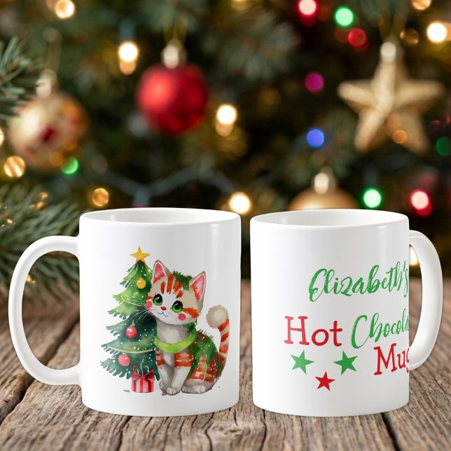 Individuelle Name Katzenkätzchen Rot Schokolade Kaffeetasse (Von Creator hochgeladen)