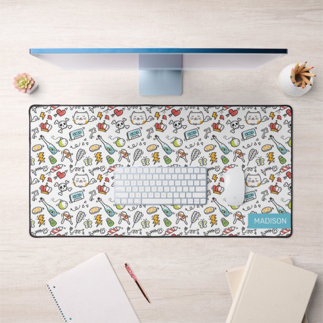 Individuelle Name Kawaii Pattern Schreibtischunterlage (Büro 1)