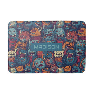 Individuelle Name Kids' Monster-Muster Badematte