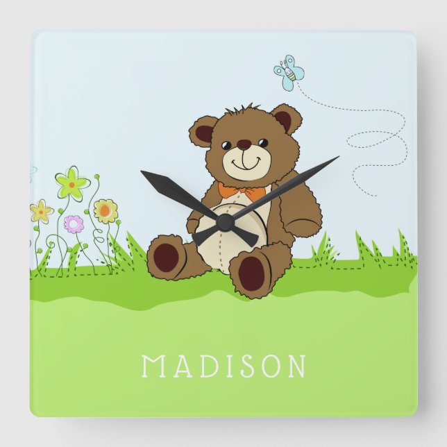 Individuelle Name Kids' Wanduhren (Vorderseite)