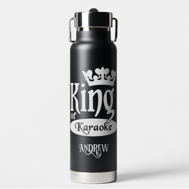 Individuelle Name King of Karaoke Trinkflasche (Vorderseite)
