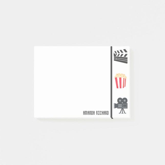 Individuelle Name | Kino Emojis Post-it Klebezettel (Vorderseite)