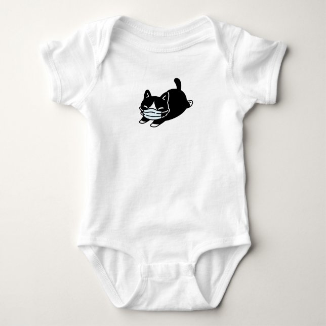 INDIVIDUELLE NAME KITTEN TRAUMFANG MASK BABY BODYS BABY STRAMPLER (Vorderseite)