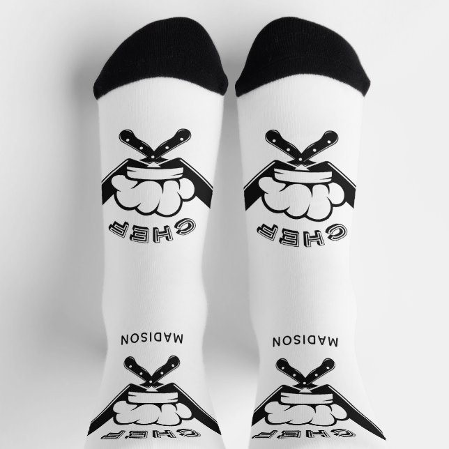 Individuelle Name-Koch-Logo Socken (Oben)