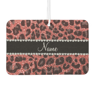 Individuelle Name Korallenrosa Glitzer Leopardenpr Autolufterfrischer