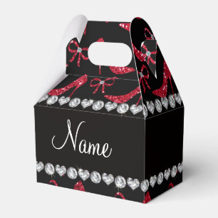 Individuelle Name Krummel Roter Glitzer High Heels Geschenkschachtel
