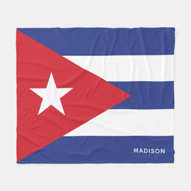 Individuelle Name-Kuba-Flagge Fleecedecke (Vorderseite (Horizontal))