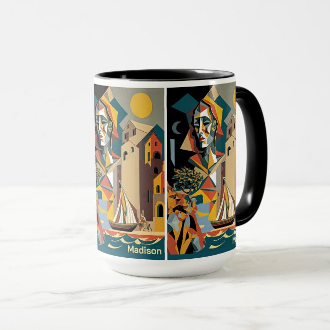 Individuelle Name Kubist Malaga Tasse (VorderseiteRechts)