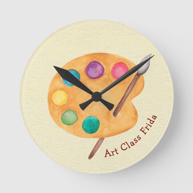 individuelle Name Kunstlehrer Kunstschmiedekunst Runde Wanduhr (Vorderseite)
