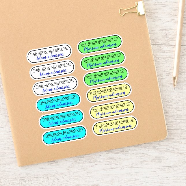 Individuelle Name Labels (Dieses Buch gehört dem B (Notizbuch)