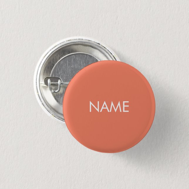 Individuelle Name Lachs Orange Button (Vorne & Hinten)