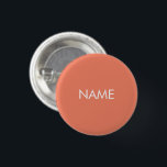 Individuelle Name Lachs Orange Button<br><div class="desc">Angepasst mit Name,  minimalistischer Lachs-Orange-Knopf,  Button</div>