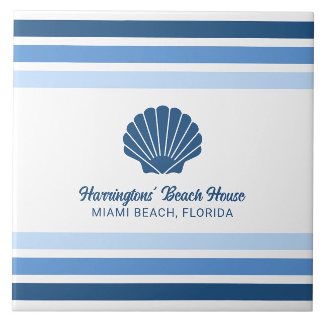 Individuelle Name & Lage Beach House Fliese (Vorderseite)