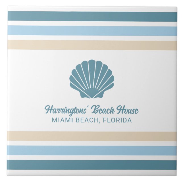 Individuelle Name & Lage Beach House Fliese (Vorderseite)