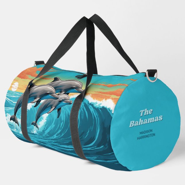 Individuelle Name & Lage Dolphin Duffle Bag (Linke Ecke)