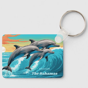 Individuelle Name & Lage Dolphin Schlüsselanhänger