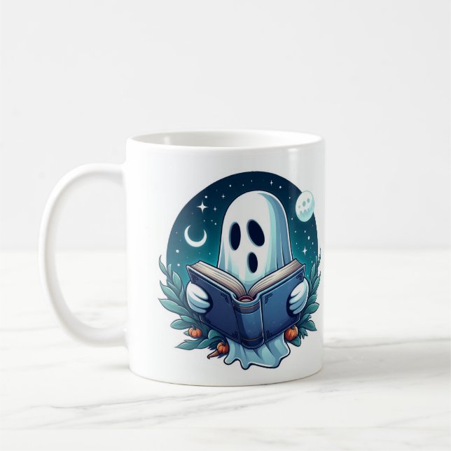 Individuelle Name leckere Halloween-Geisterlese Kaffeetasse (Links)