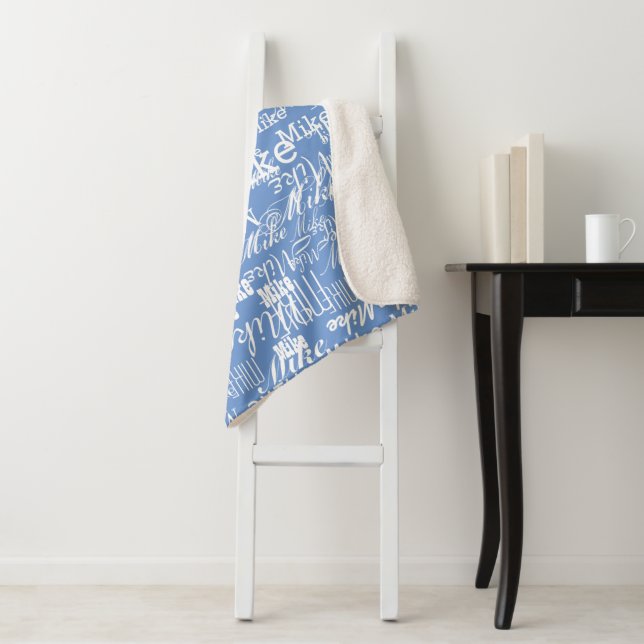 Individuelle Name-Legierung Cornflower Blue Sherpadecke (Beispiel)