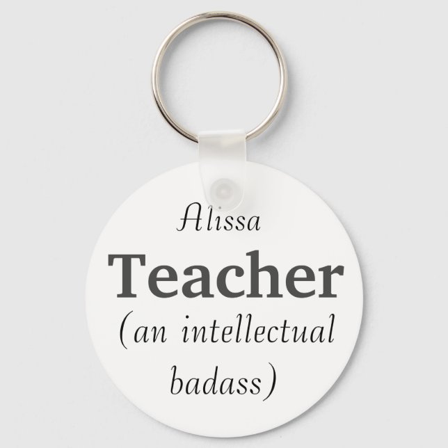 Individuelle Name Lehrerin und intellektuelles Bad Schlüsselanhänger (Vorderseite)